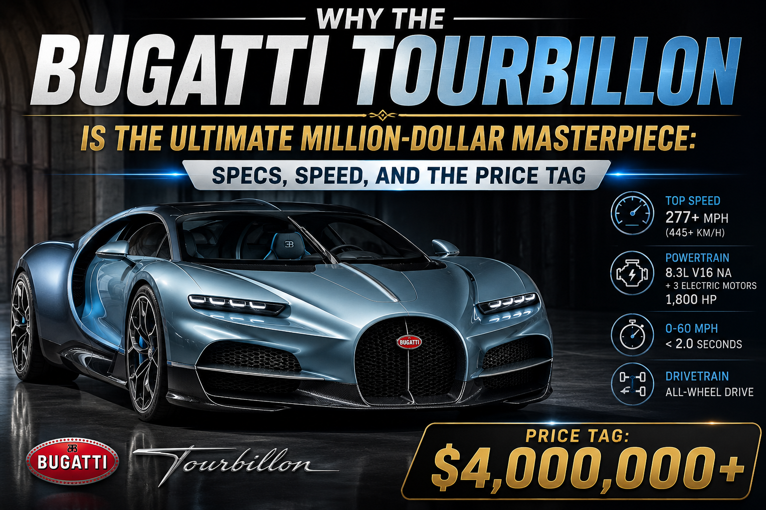Bugatti Tourbillon Price Max Speed and V16 Interior